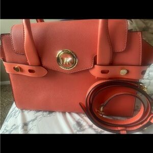 Michael Kors Pink Satchel with Gold Hardware